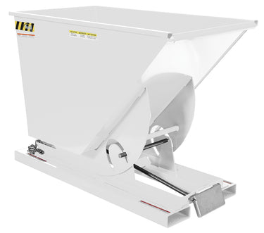3/4 CuYd 70 Degree Medium Duty Self Dumping Hopper w/ Bumper Release - White